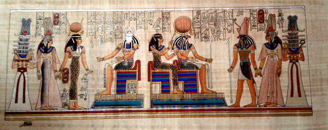 &nbsp;Papyrus Painting -  Nefertari and the Journey to the Afterlife