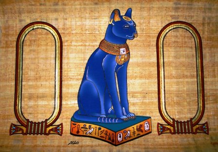 Personalized Egyptian papyrus of Bast, the Egyptian Cat
